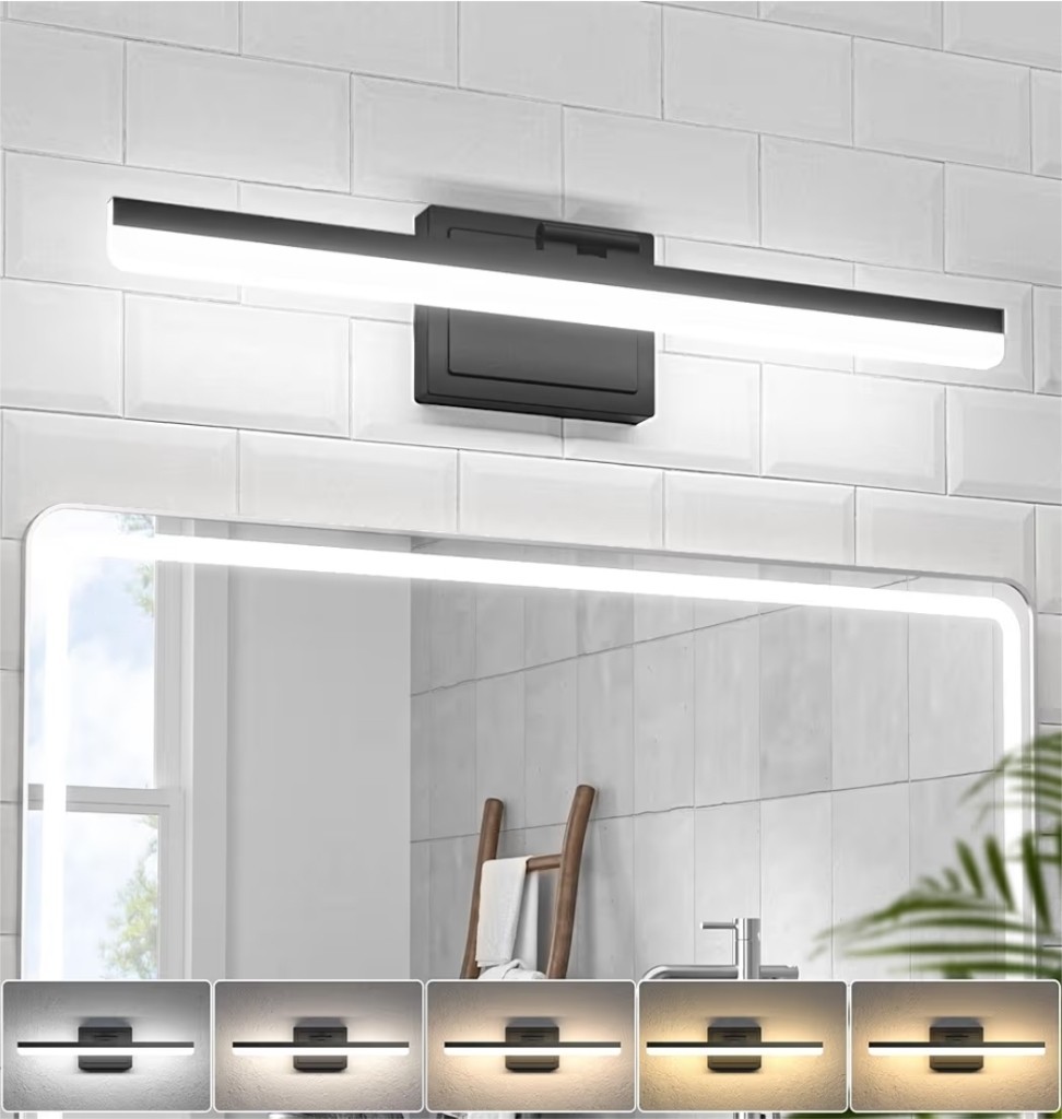 24" Black LED Vanity Light Bar Dimmable Bathroom Fixture Modern Wall Light 24W gallery