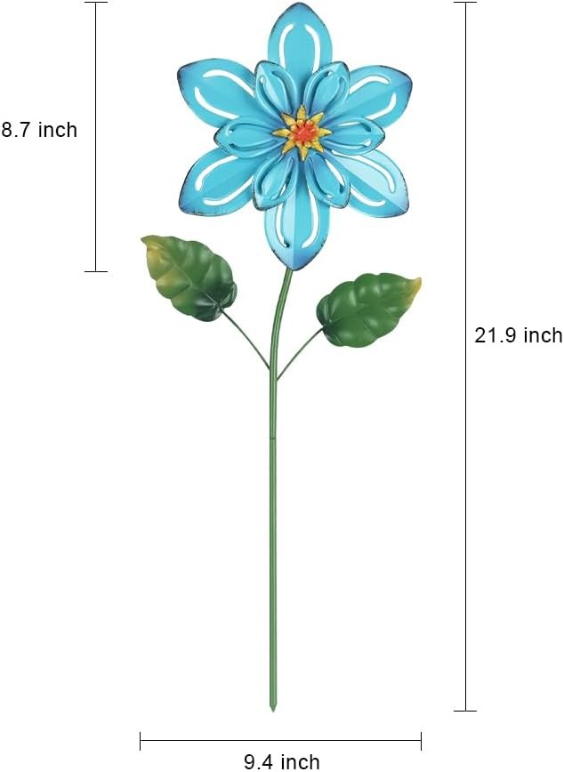hogardeck Metal Flower Decorative Garden Stakes, 2 Pack 22" Outdoor Garden Decor gallery