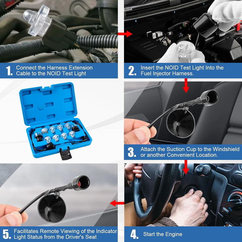 Noid Light Test Kit, 11-Piece Fuel Injector Noid Light Test Kit with 8 Noids & I gallery