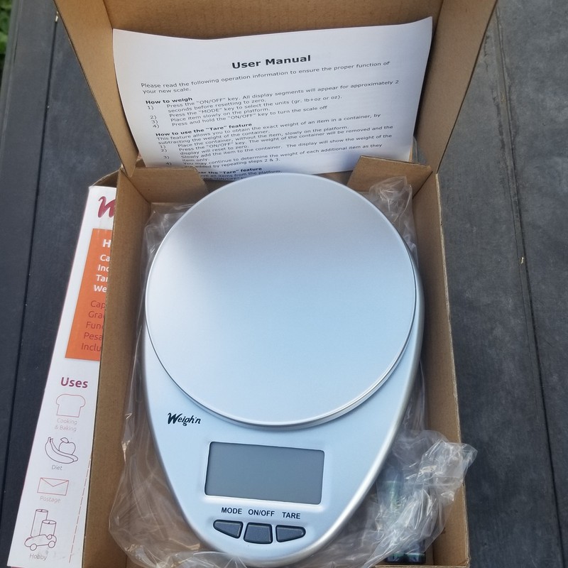 Weigh'n Digital Kitchen Scale NIB Battery Capacity 11Lbs/5Kg Pounds Ounces Grams gallery