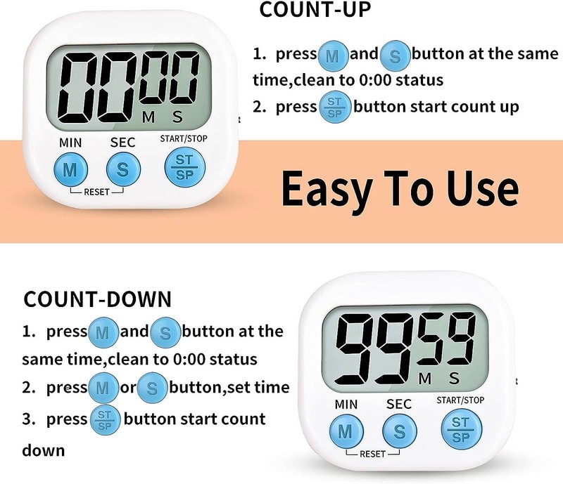 2pack small digital kitchen timer magnetic back countdown Alarm reminder Timer gallery