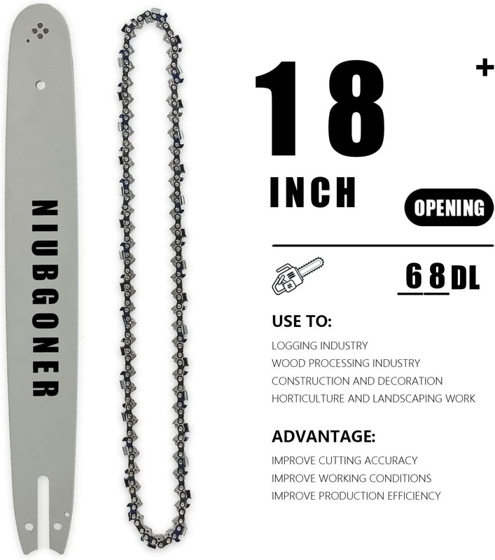 Durable 18 Inch Replacement Guide Bar and Chain for Stihl Chainsaws - 68DL gallery