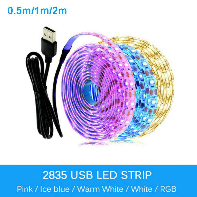 5V USB LED Strip Light 1M 2M Pink /blue / Warm White / White / RGB 2835 TV light gallery