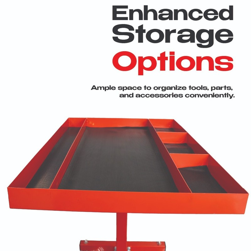 Omni Tool Rolling Work Table, Adjustable Mobile Tray Cart, 220 lb Capacity gallery