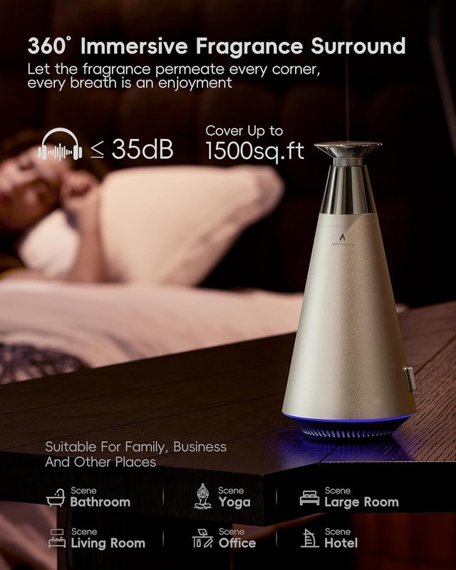 Waterless Scent Diffuser Starter Kit - 1500 Sq Ft Coverage,Mood Light gallery