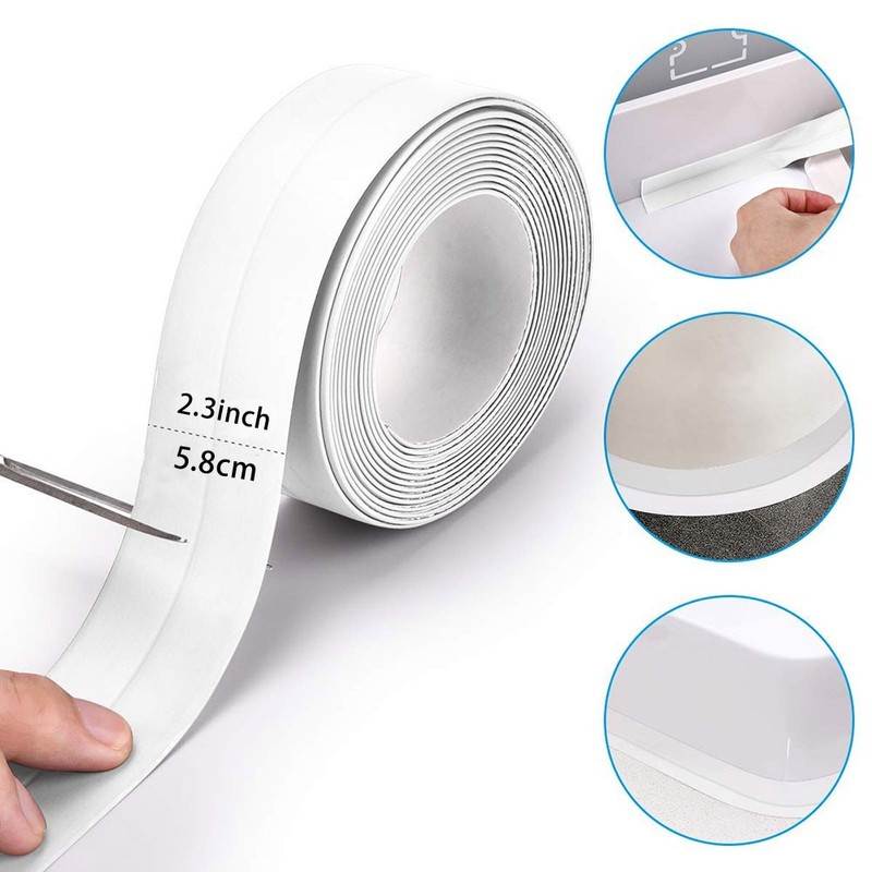 11Ft Caulk Tape Self Adhesive Waterproof Sealant Strip for Bathroom/Kitchen/Sink gallery