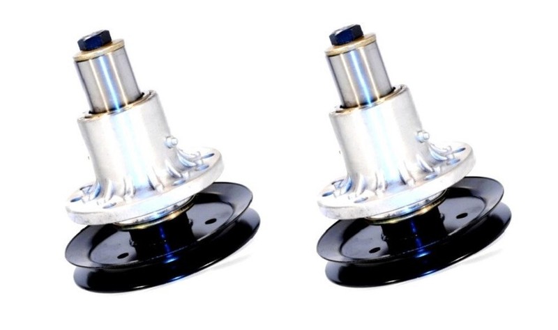 2 Spindle Assemblies W/ Pulleys (6-1/2" OD) for Exmark 103-3200 103-8075 gallery