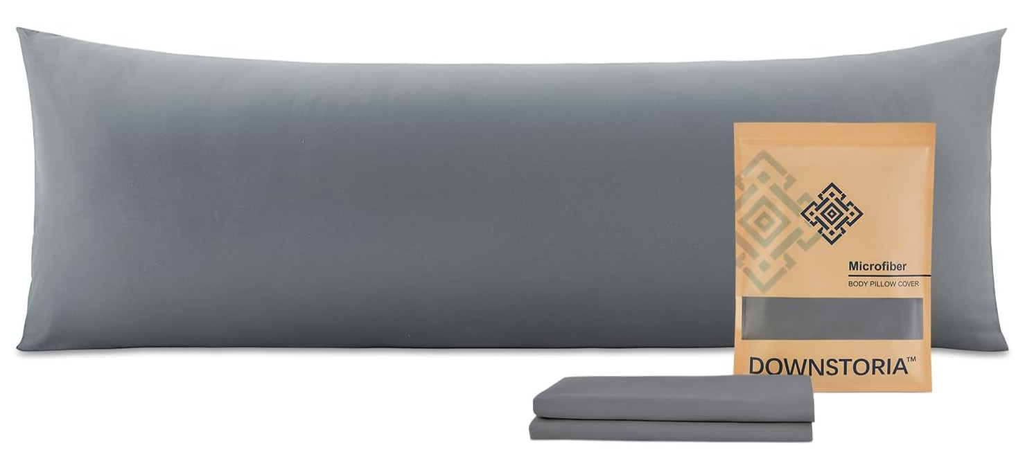 Body Pillow Cover, Ultra Soft Microfiber Long Pillowcase, 20x54 inch (Dark Gray) gallery