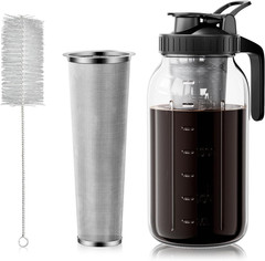 Cold Brew Coffee Maker 64Oz, Iced Coffee Maker with 304 Stainless Steel Filter,