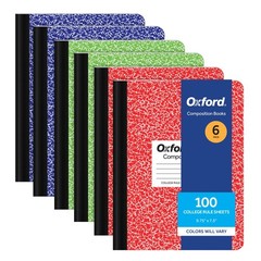 Composition Notebook 6 Pack, College Ruled Paper, 9-3/4 x 7-1/2 Inches, 100 S…