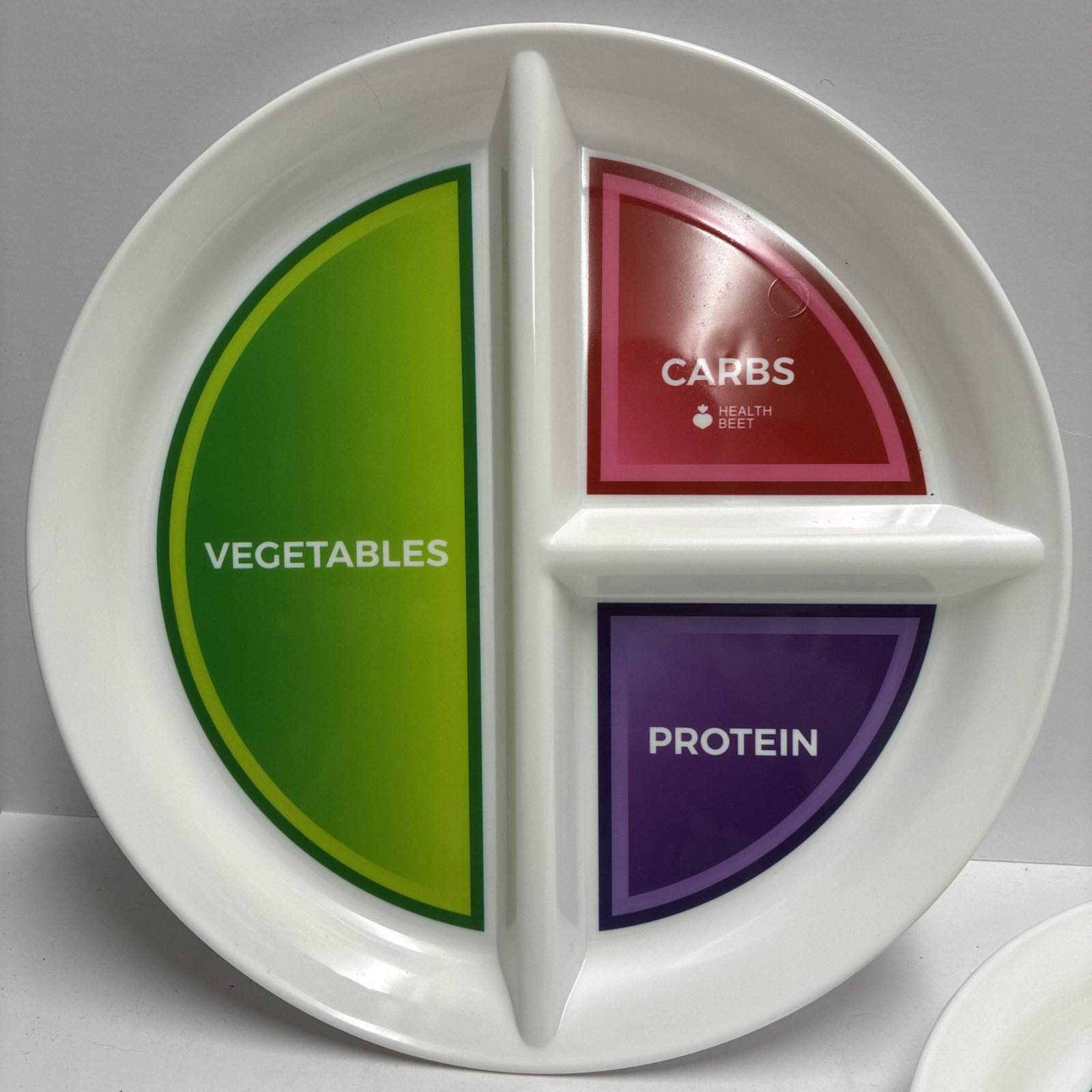 10” Macro Diet Portion Control Plate for Balanced Eating -3 Flat Sections gallery