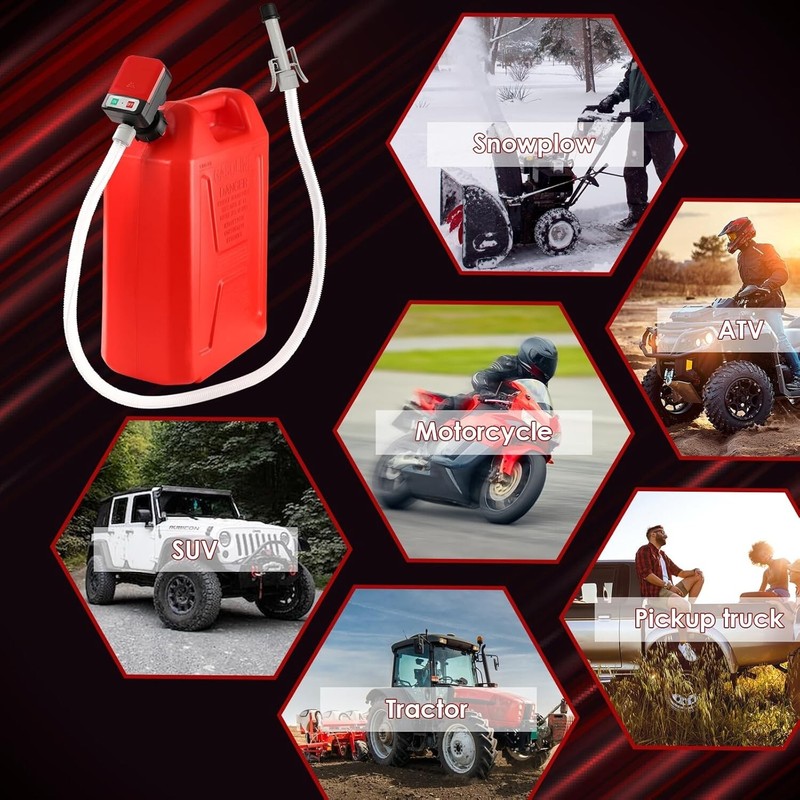 Automatic Fuel Transfer Pump with Auto-Stop, AA Gas Can Pump Battery Operated gallery
