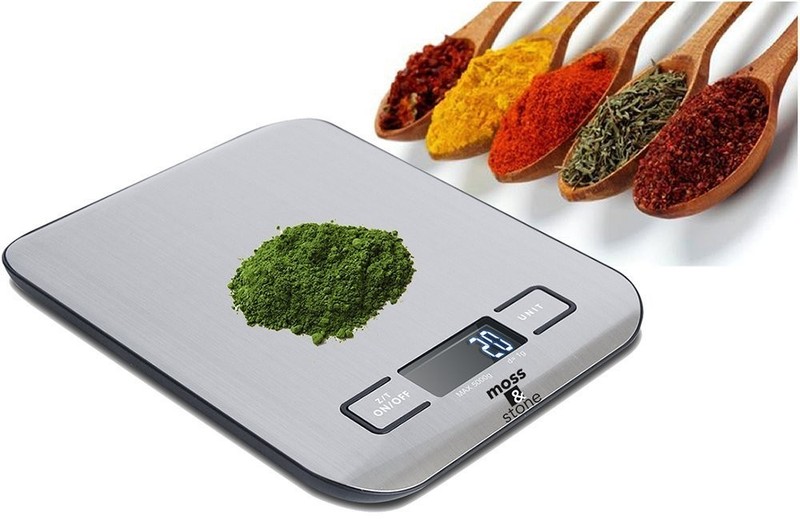 Moss and Stone Digital Kitchen Scale, 11 Lb 5 Kg, Stainless Steel, Grams, Oz gallery