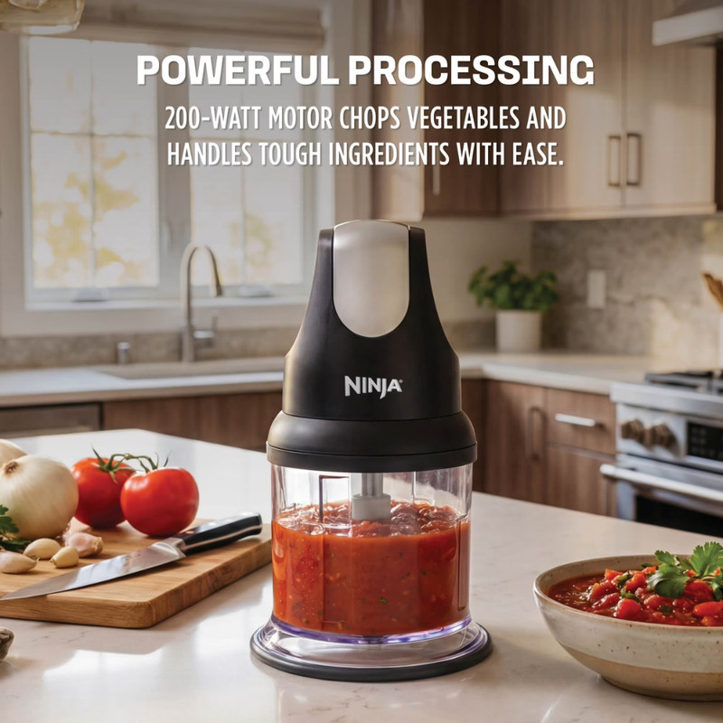 Ninja Express Chop Food Processor, 2-Cup Mini Chopper Blender Mincer, Gray NJ100 gallery