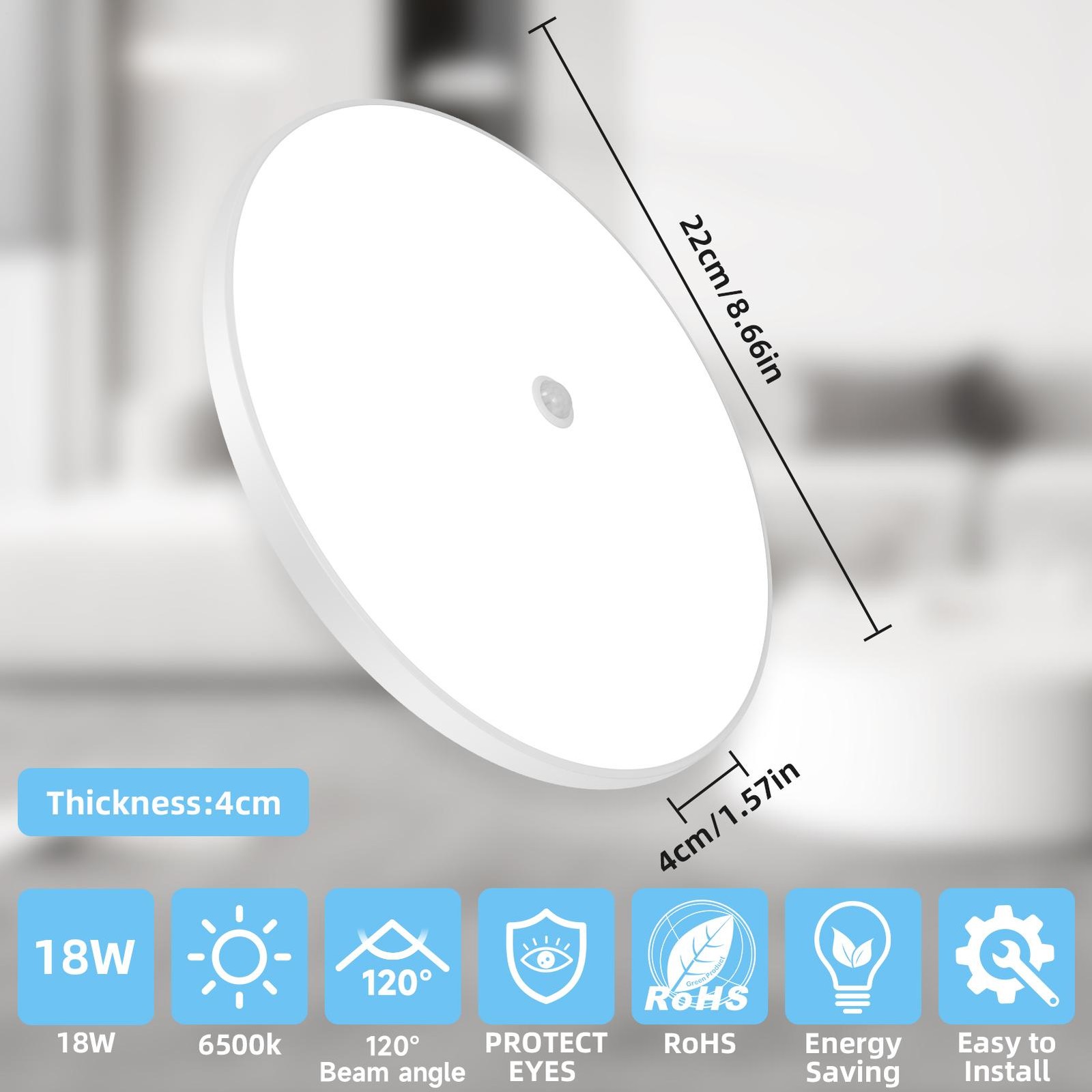 1-100PCS LED Ceiling Light 18W/24W/36W Sensor Light Suitable For Indoor Use gallery