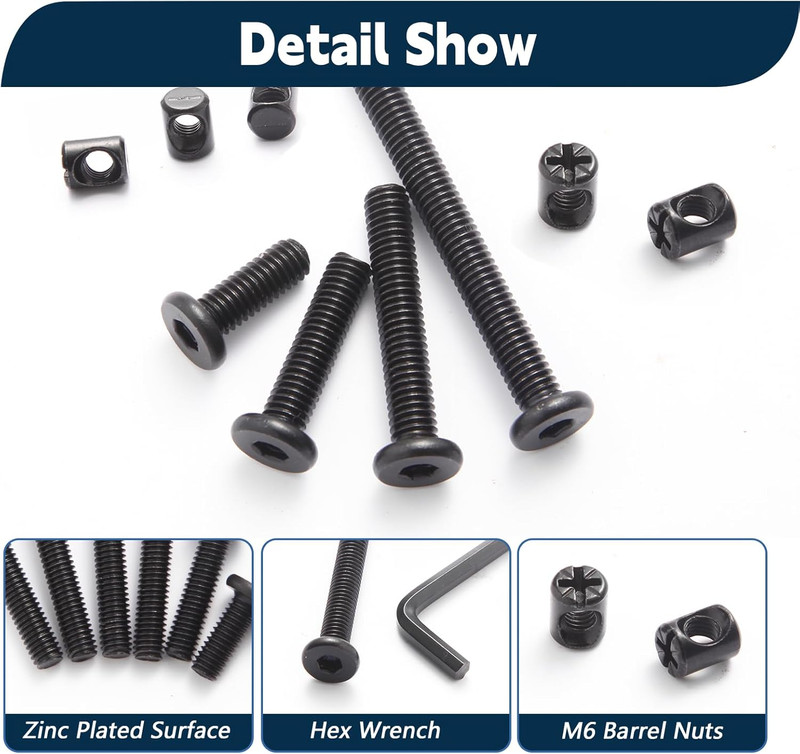 Crib Screws Hardware Replacement Kit, 32Set Baby Bed Frame Bolts &Barrel Nuts Se gallery