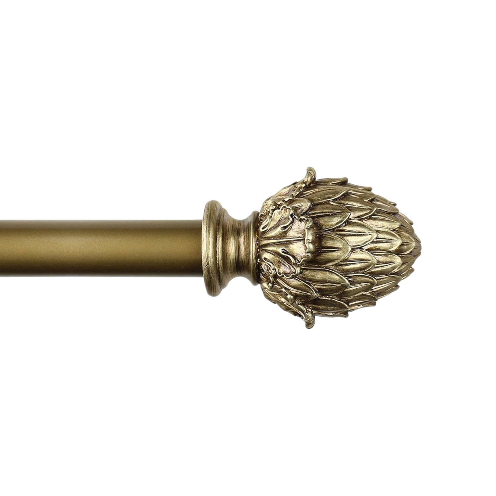 1"Domanda Adjustable Single Drapery Curtain Rod With Artichoke Finials, 28"-120" gallery