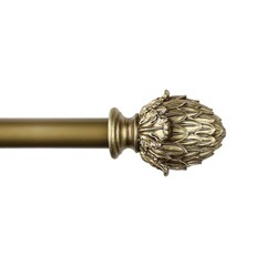 1″Domanda Adjustable Single Drapery Curtain Rod With Artichoke Finials, 28″-120″