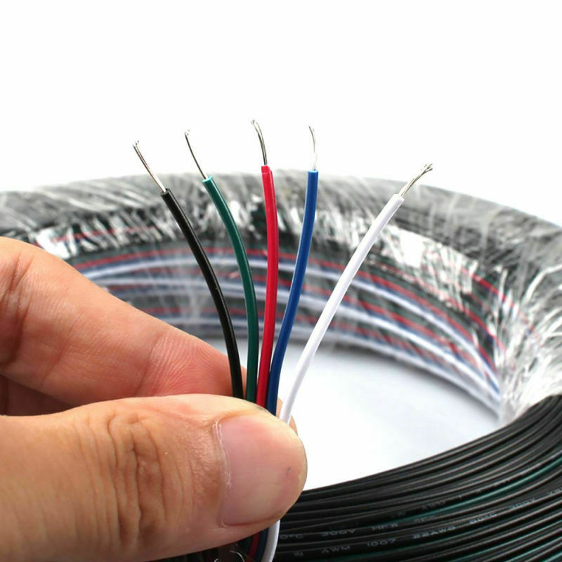 5-PIN RGB Extension Connector Wire Cable Cord For RGBW RGBWW LED Strip Light gallery