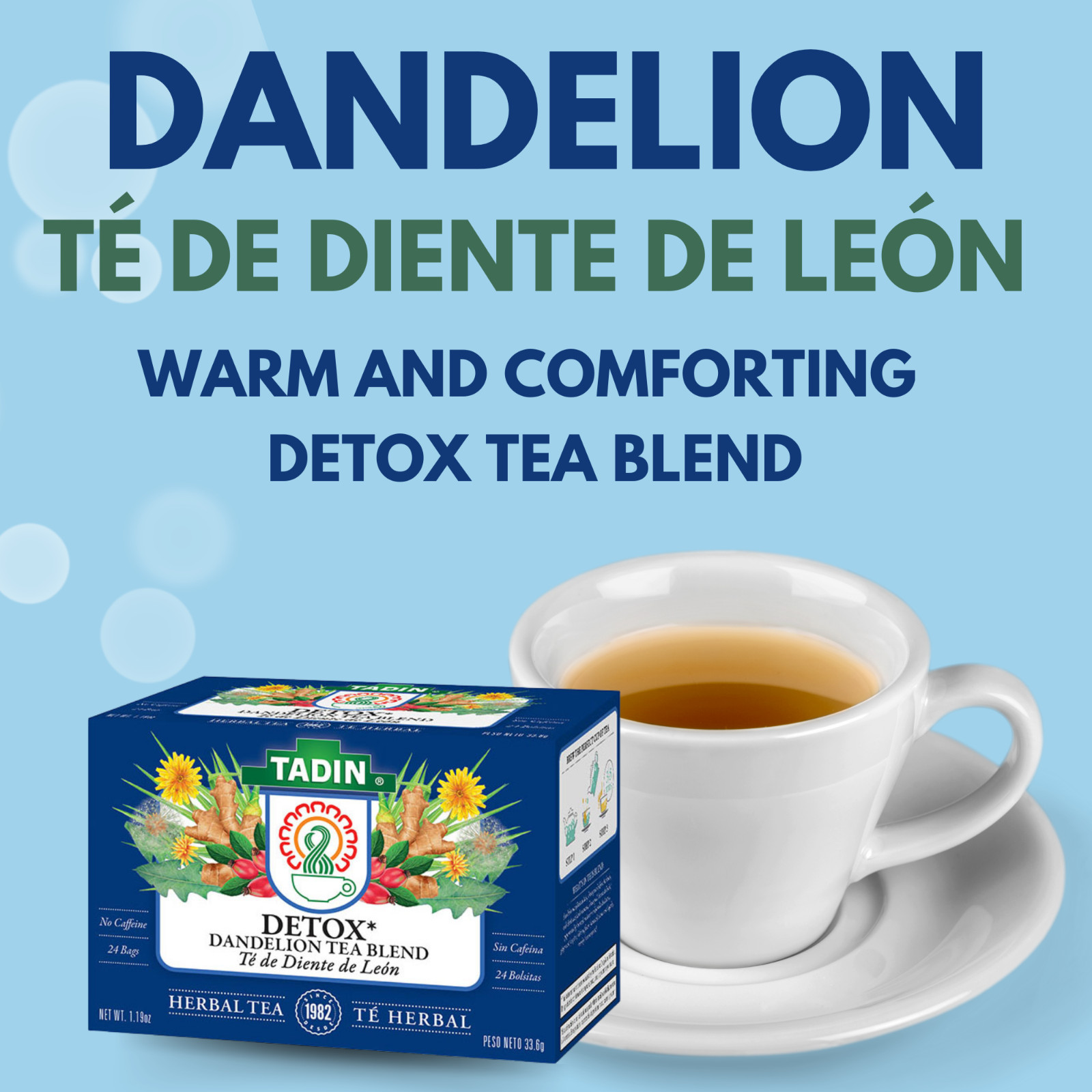 Tadin Dandelion Root Detox Tea Blend. Caffeine Free. 24 Bags. 1.19 oz. Pack of 6 gallery