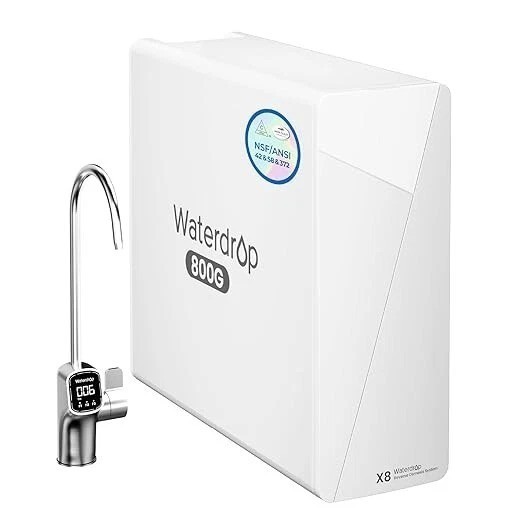 Waterdrop X8 Reverse Osmosis System, 800 GPD ,Tankless RO,Smart Faucet gallery