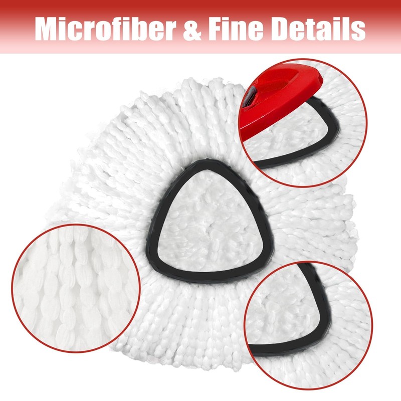 Mop Head Replacement, 3 Pack Spin Mop Refill Replace Head Compatible with O C... gallery