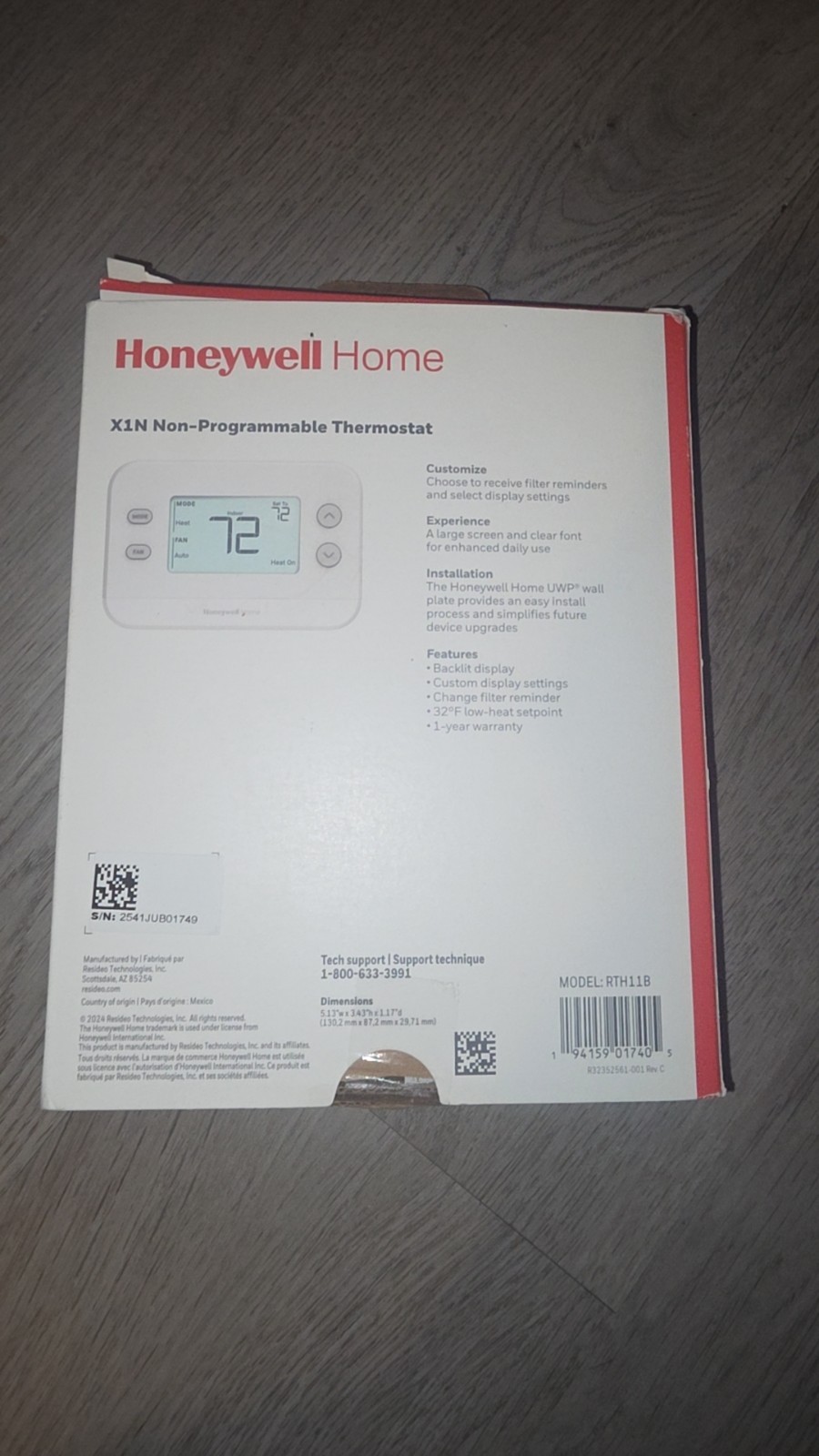 Honeywell Home RTH11B X1N Non-Programmable Thermostat gallery