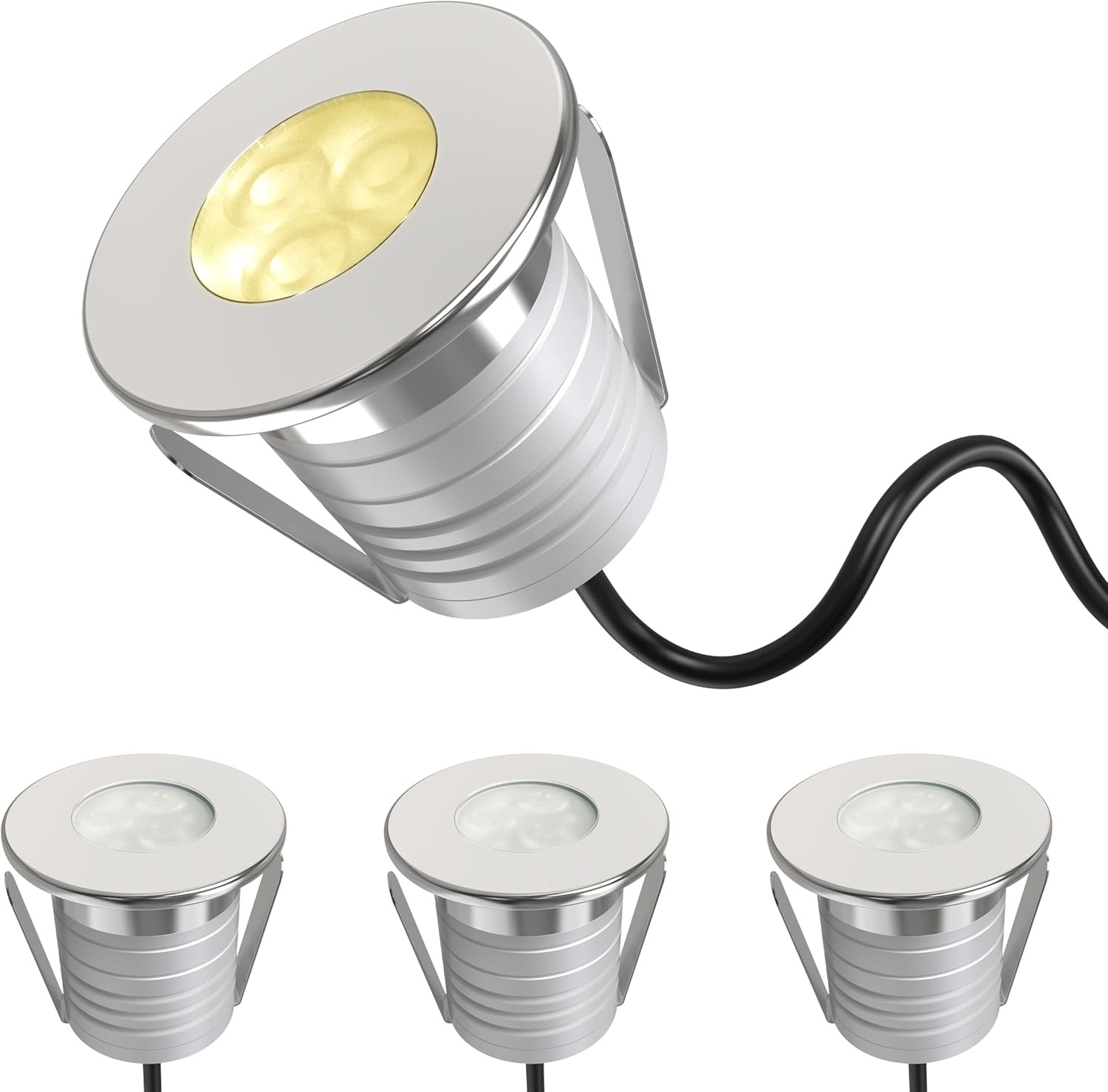 4Pack LED Pool Light Dimmable Warm White 3000K 3W Low Voltage Underwater Pond Li gallery