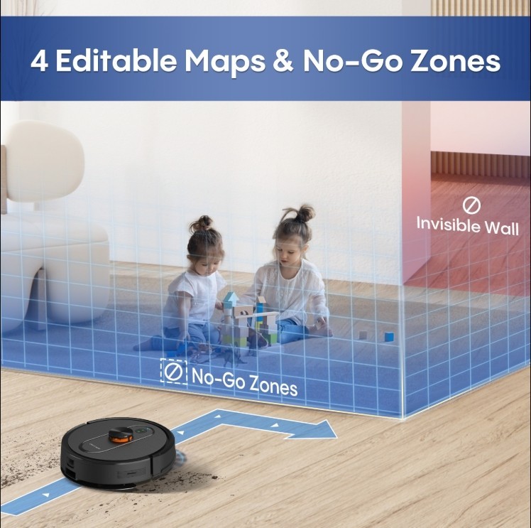 Bagotte Robot BL20 Pro Robot Vacuum and Mop Robotic Vacuum with Mapping, Self-E gallery