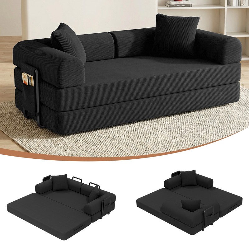 79" Convertible Sofa Bed w/ 2 Storage Bag, Loveseat Sleeper Couch Modular Sofa gallery
