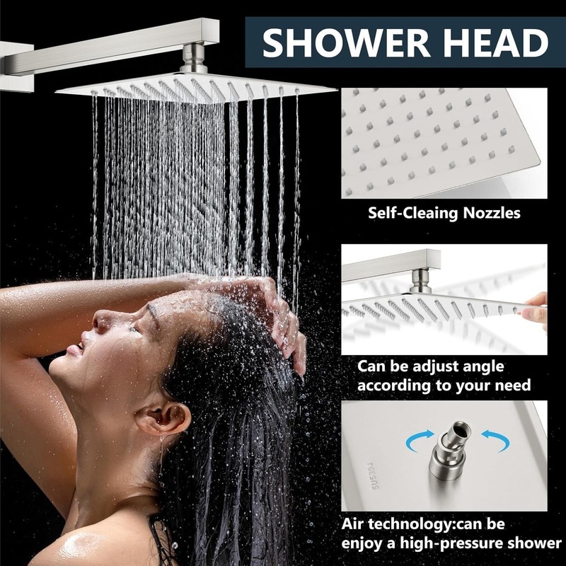 Shower Faucet Set Rain Shower System with Handheld Spray Bathroom Shower Comb... gallery