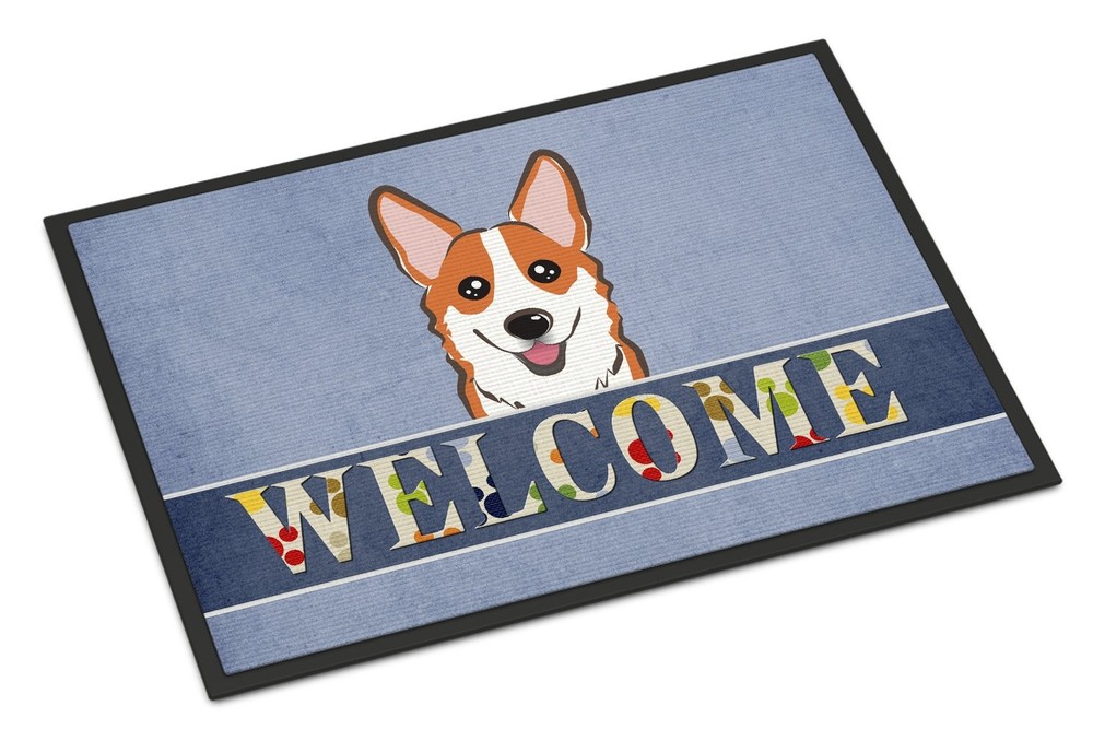 Caroline's Treasures 1'null" x 0" (Rectangular), Corgi - Red Welcome