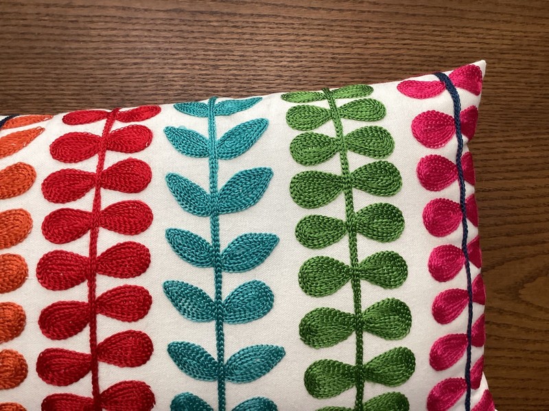New Pier One Pillow Rectangle Colorful Embroidered Throw Pillow gallery