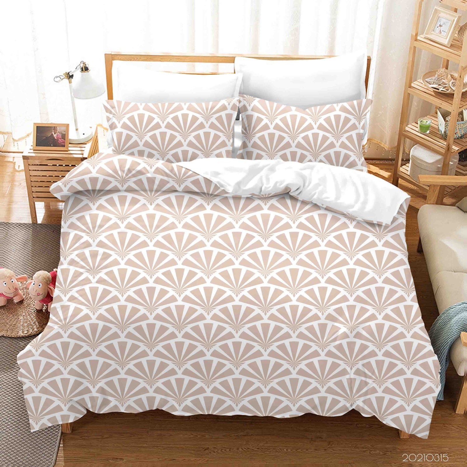 3D Geometric Pattern Brown White Quilt Cover Set Bedding Sets Pillowcases 64 gallery