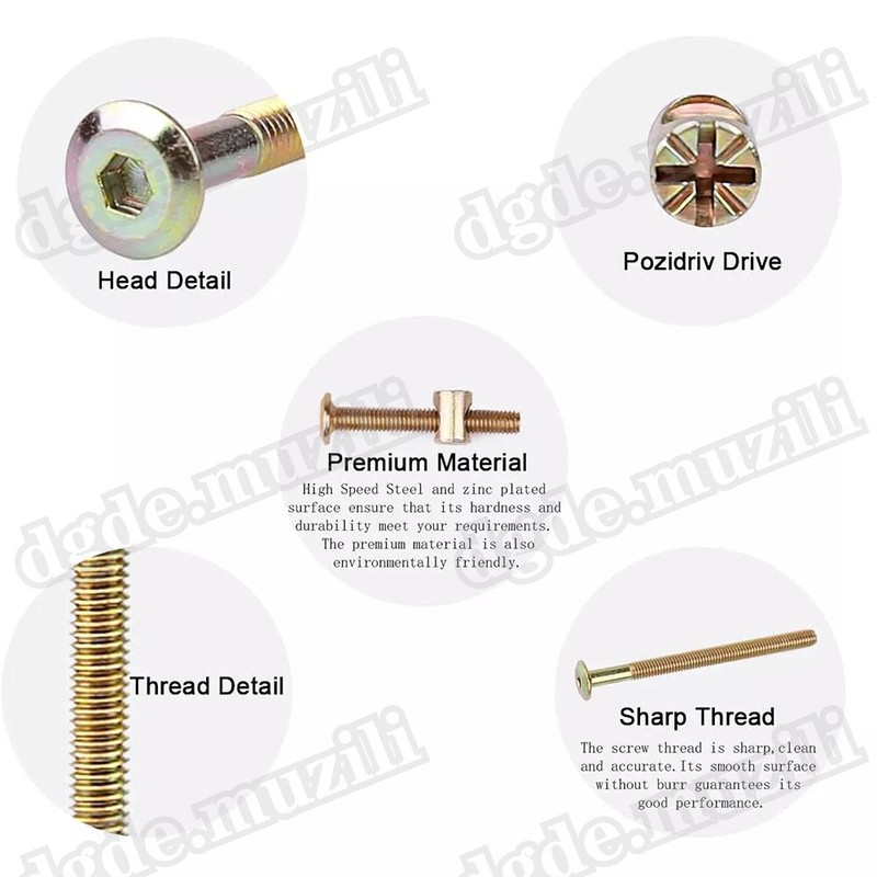 50PCS M6 Hex Socket Head Cap Screw Kit Furniture Barrel Bolt for Bunk Bed & Crib gallery