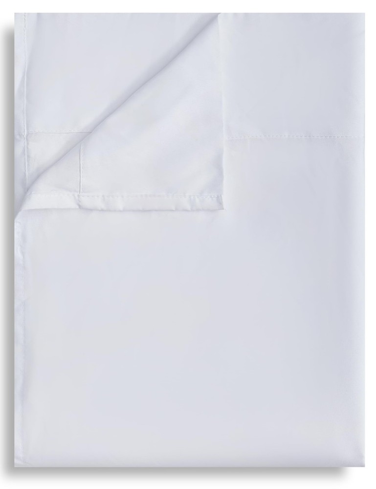 Flat Sheet 81x96 Soft Breathable Microfiber Top Bed Sheets, White, 1 Pack