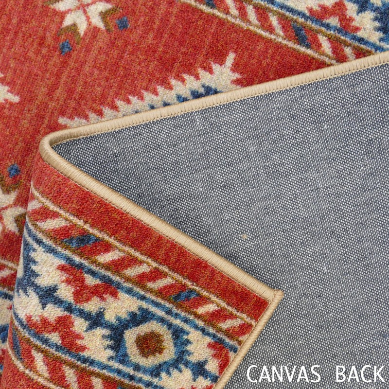 Custom Size Canvas Back Medium Profile Southwest Orange Design Rug gallery