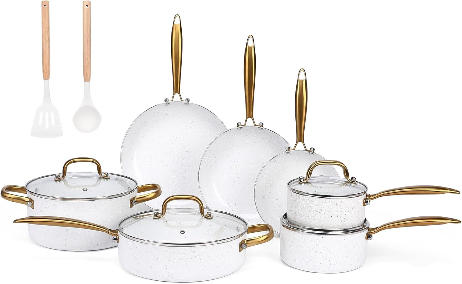 18PCS Nonstick Pots and Pans Set, Ceramic Cookware Set, Kitchen Cooking Sets, Ov gallery