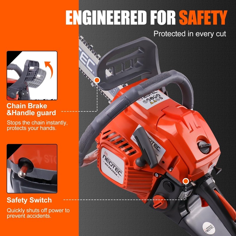 2-Stroke Gasoline Chainsaw 18" + 20" Bar Power Engine Wood Cutting Gas Chain Saw gallery