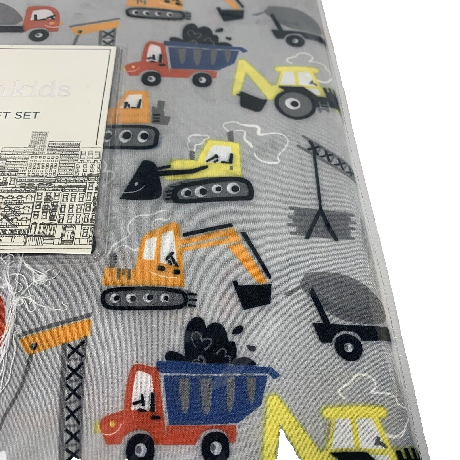 Construction Trucks Twin Sheet Size Set Tractor Bulldozer Crane Dump Truck NEW gallery