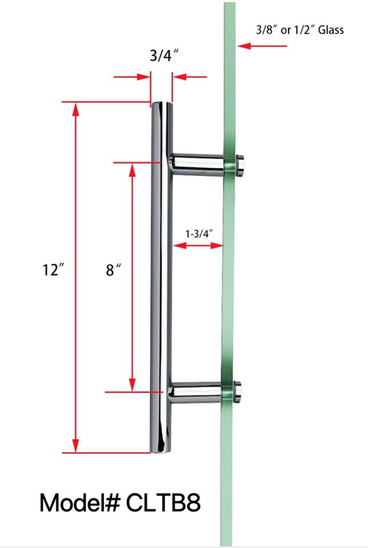 CEL- Ladder Style Singled-Sided Pull Handle for shower door - Matte Black gallery