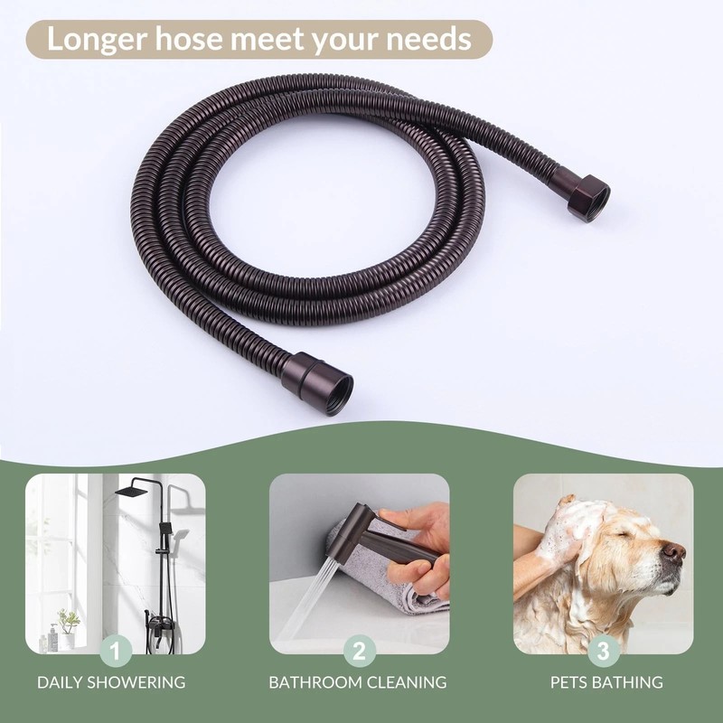 Flexible Shower Hose 59 Inches, APLusee 304 Stainless Steel Oil Rubbed Bronze gallery