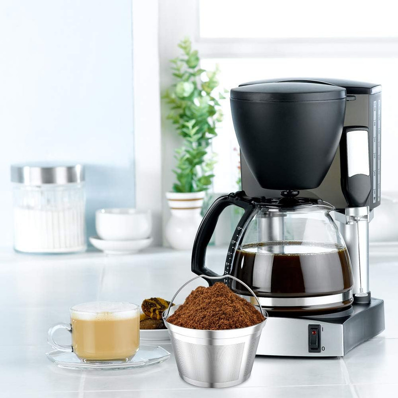 Reusable 4-5Cup Basket Replacement Coffee Filters- Stainless Steel Permanent Cof gallery