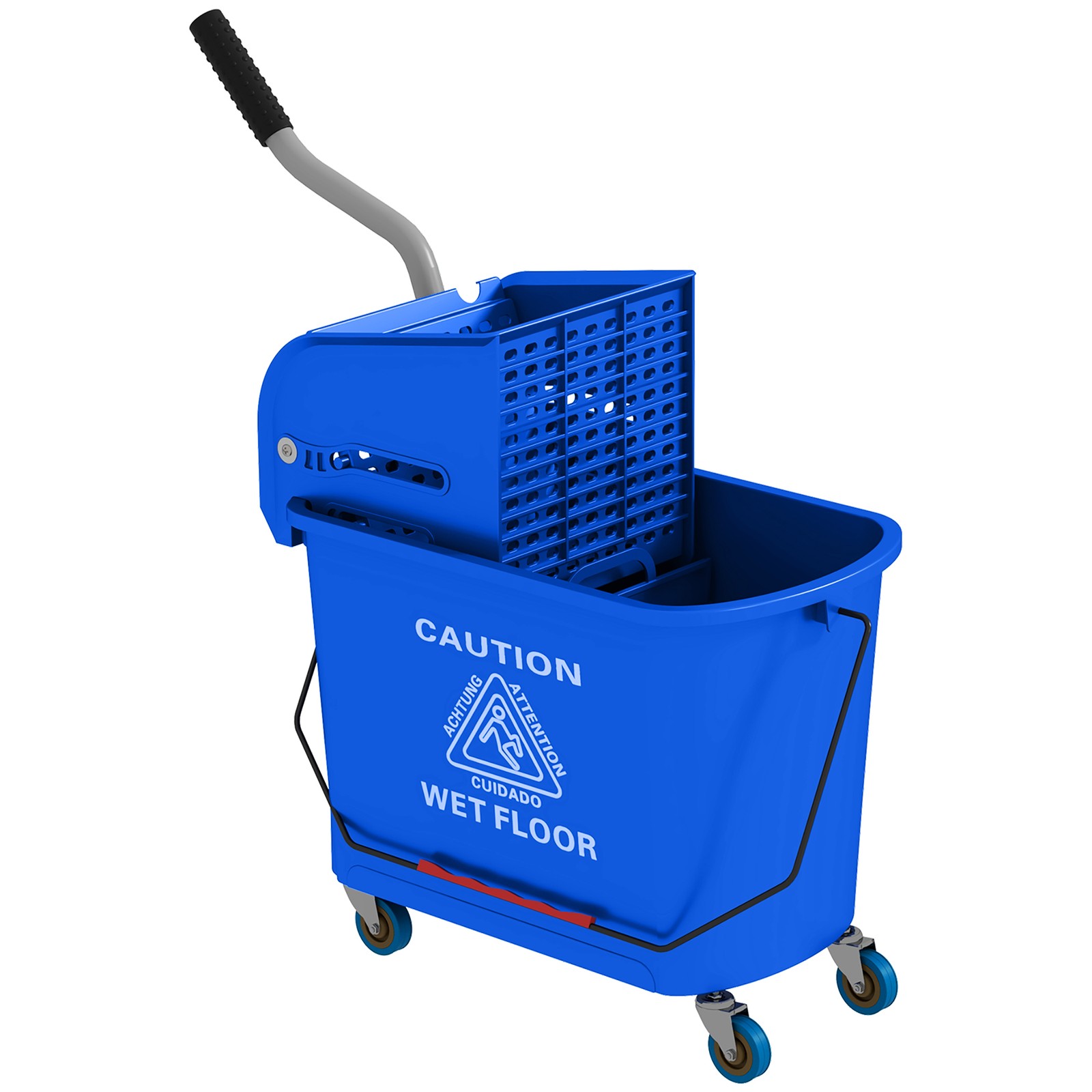 HOMCOM Mop Bucket with Wringer on Wheels for Floor Cleaning 21 Quart Blue gallery