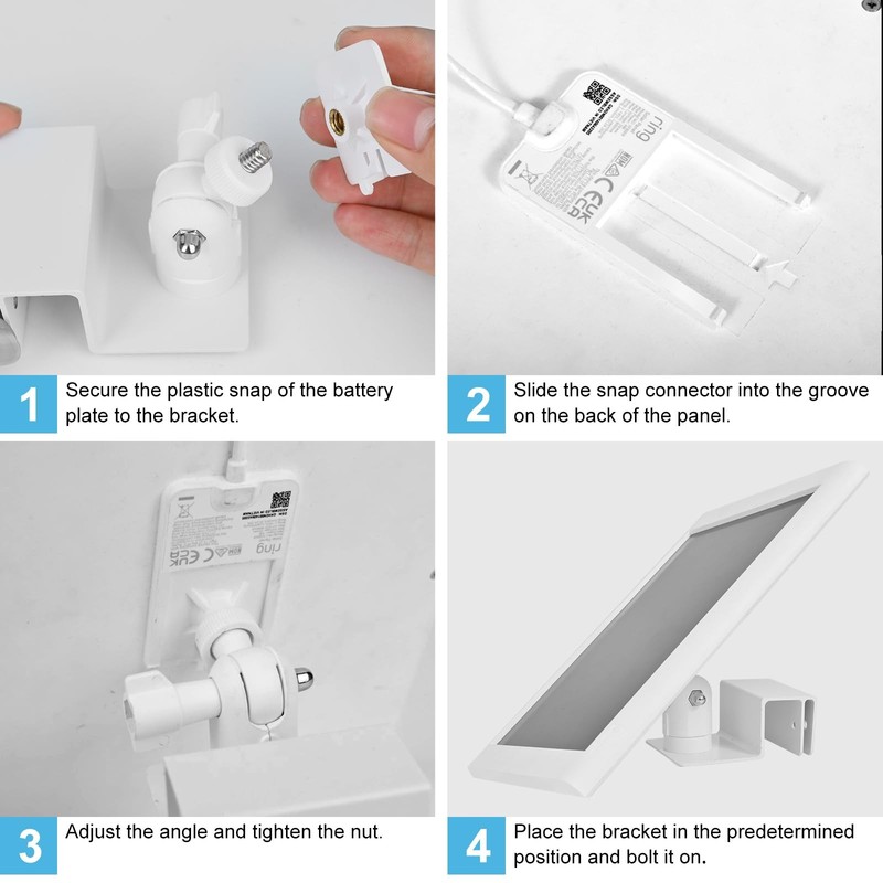 Usngsny Adjustable Solar Panel Gutter Mount for Ring -Easy 1 Pack, 1-PCS gallery