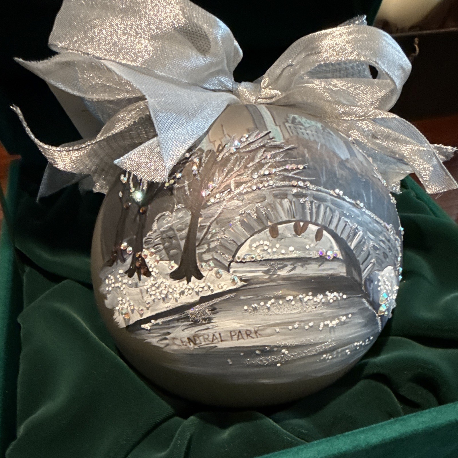 Sarabella Creations Hand Painted Glass Central Park NYC Ball Bauble BGNYC gallery