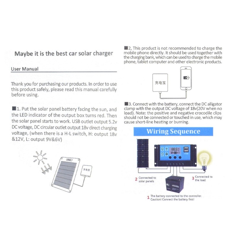 30W Solar Panel Kit 12V Trickle Charger Battery Charger Maintainer Boat RV Car gallery