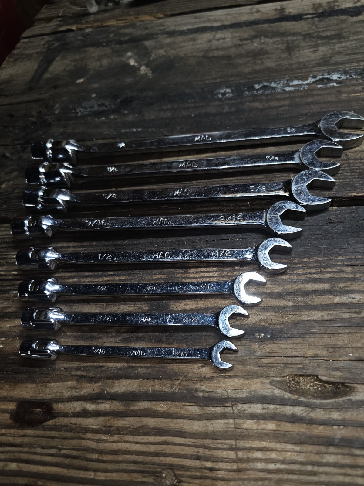 MAC Tools SAE Combination Wrench Set 8pc 5/16-3/4 Chrome Finish Steel gallery