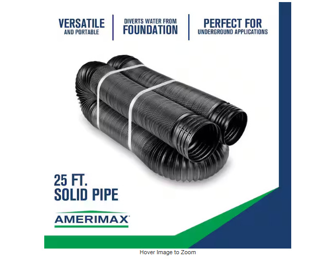 FLEX Drain 4 In. X 25 Ft. Black Copolymer Solid Drain Pipe gallery