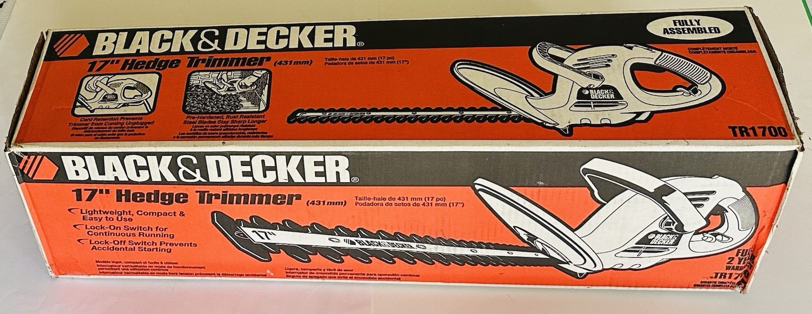 Black & Decker 17" Electric Hedge Trimmer TR1700 Fully Assembled in Original Box gallery